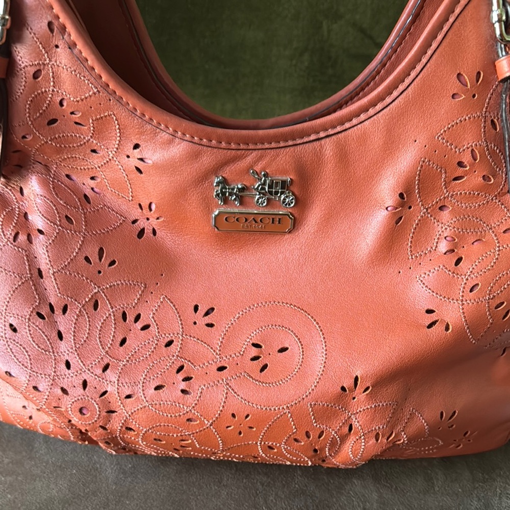 Coach Ashley Laser Cut Orange Leather Handbag 
PRICE IS FIRM - Picture 4 of 10